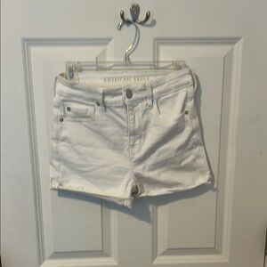 American Eagle Outfitters White Jean Shorts Mid-Length Cuffed